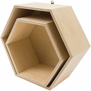 Rico Design Holzbox Set sechseckig 2teilig