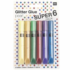 Rico Design Glitter Glue pearl 6x10