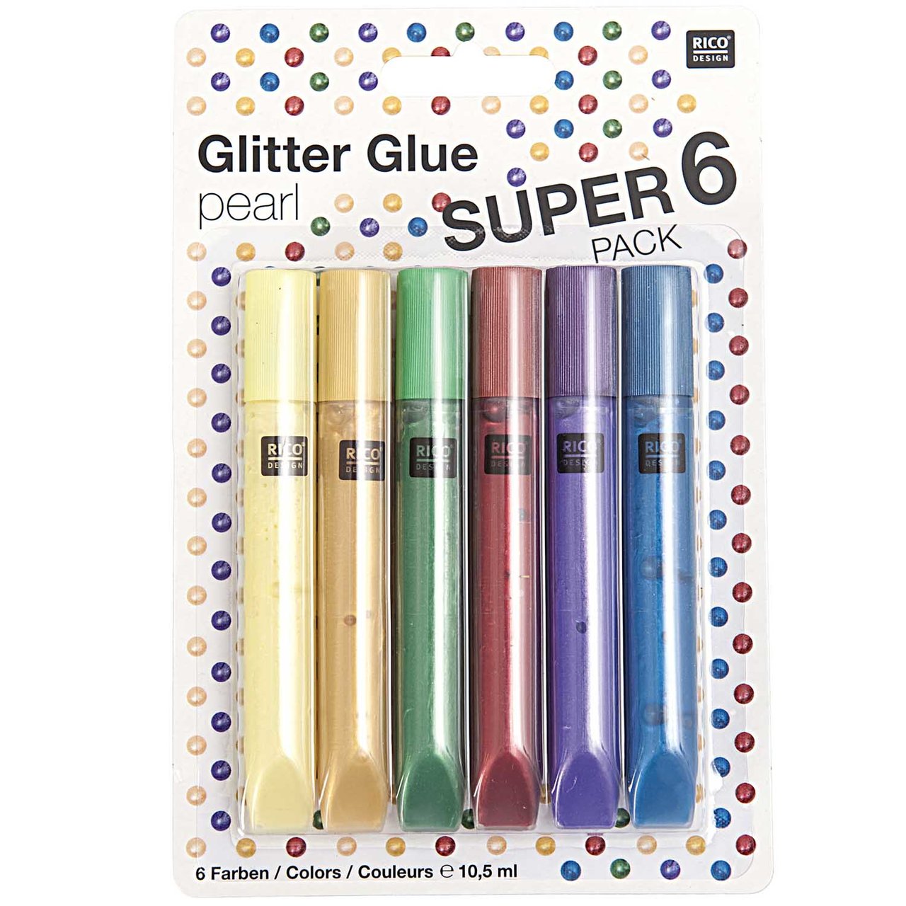 Rico Design Glitter Glue pearl 6x10