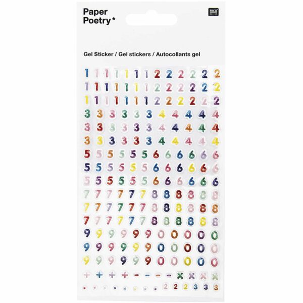 Paper Poetry Sticker Zahlen mehrfarbig sortiert 10x19cm