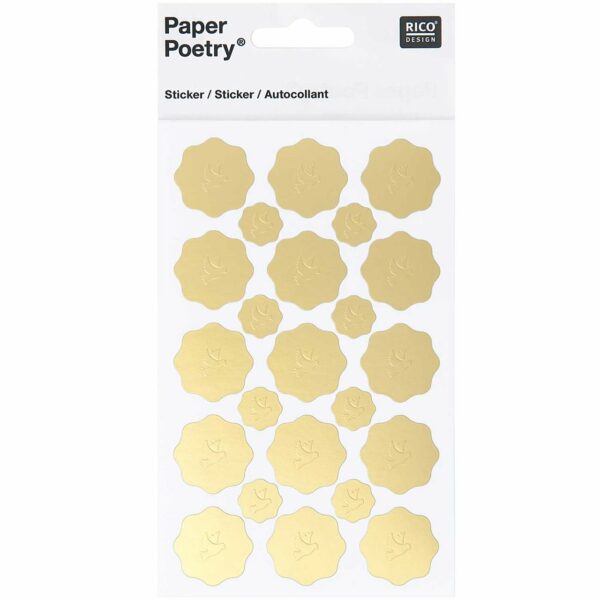 Paper Poetry Sticker Taube gold