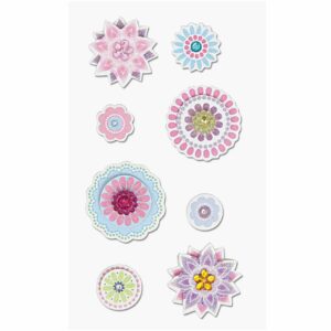 Paper Poetry 3D Sticker Blüten mehrfarbig