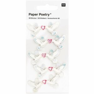 Paper Poetry 3D-Sticker Tauben 5 Stück