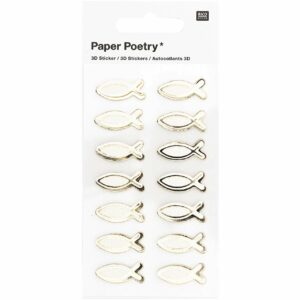 Paper Poetry 3D-Sticker Fische klein 14 Stück