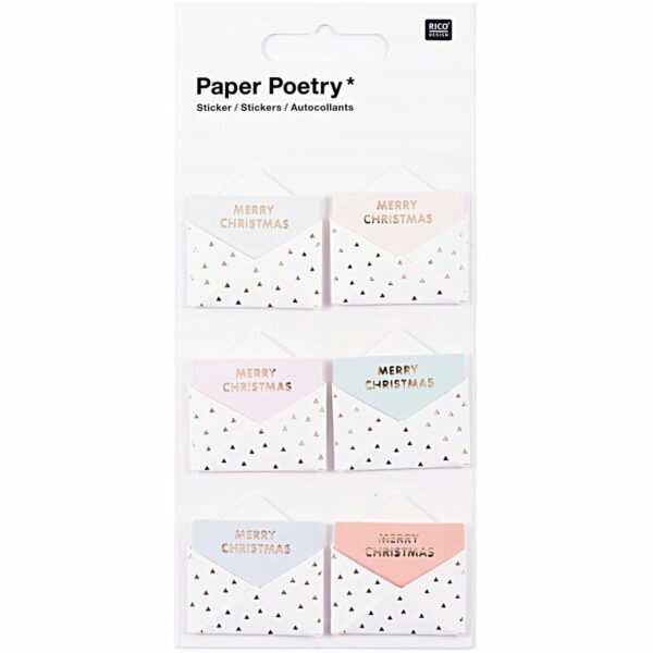 Paper Poetry 3D Sticker Umschläge pastell Hot Foil