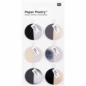 Paper Poetry 3D Sticker Kugeln schwarz-grau Hot Foil