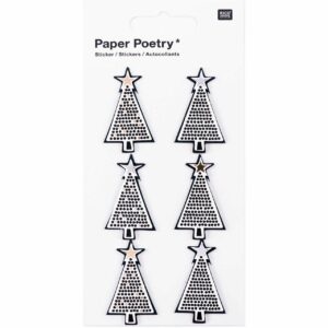 Paper Poetry 3D Sticker Tannen schwarz Hot Foil