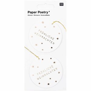 Paper Poetry 3D Sticker Etikett gold rund Hot Foil