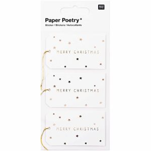 Paper Poetry 3D Sticker Etikett eckig gold Hot Foil