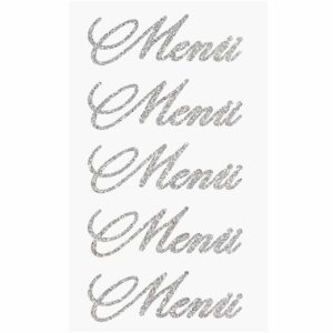 Paper Poetry Glitter-Sticker Menü silber