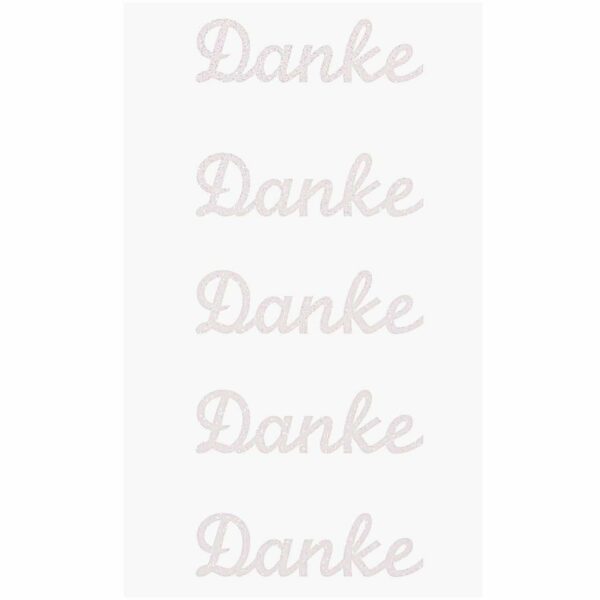 Paper Poetry Glittersticker Danke weiß