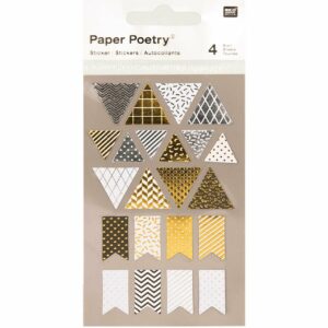 Paper Poetry Sticker Wimpel metallic 4 Bogen