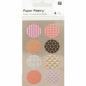 Paper Poetry Washi Sticker neon rund 4 Bogen