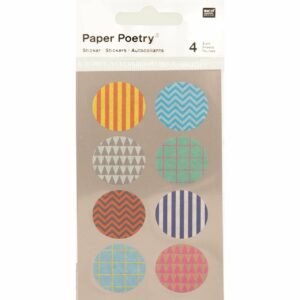 Paper Poetry Washi Sticker gemustert rund 4 Bogen
