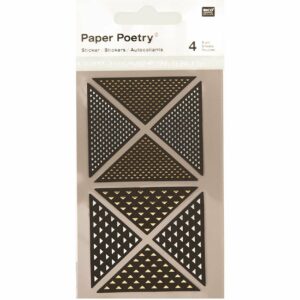 Paper Poetry Sticker Dreiecke schwarz-metallic 4 Bogen