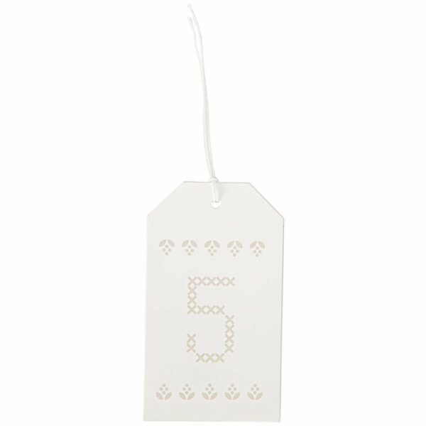 Paper Poetry Adventskalender Anhänger creme 24 Stück