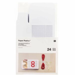 Paper Poetry Adventskalender Boxen zum Besticken weiß