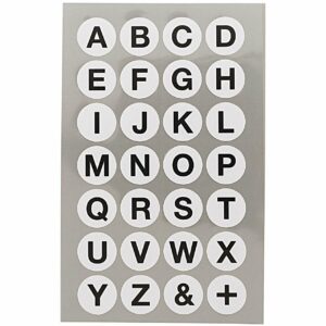 Paper Poetry Office Sticker Punkte weiß mit Alphabet 18mm 4 Bogen