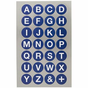 Paper Poetry Office Sticker Punkte blau mit Alphabet 18mm 4 Bogen