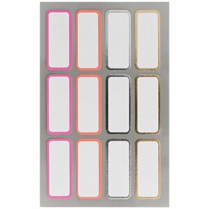 Paper Poetry Office Sticker Etiketten gold-silber-neon 44x19mm 4 Bogen