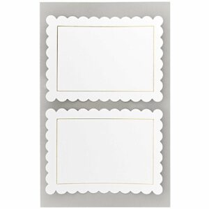 Paper Poetry Office Sticker Etiketten weiß mit Rosette 85x62mm 4 Bogen