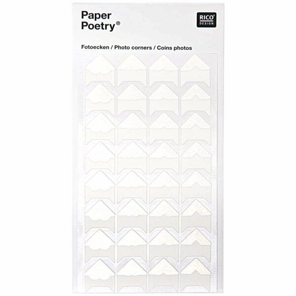 Paper Poetry Design Fotoecken weiß 32 Stück