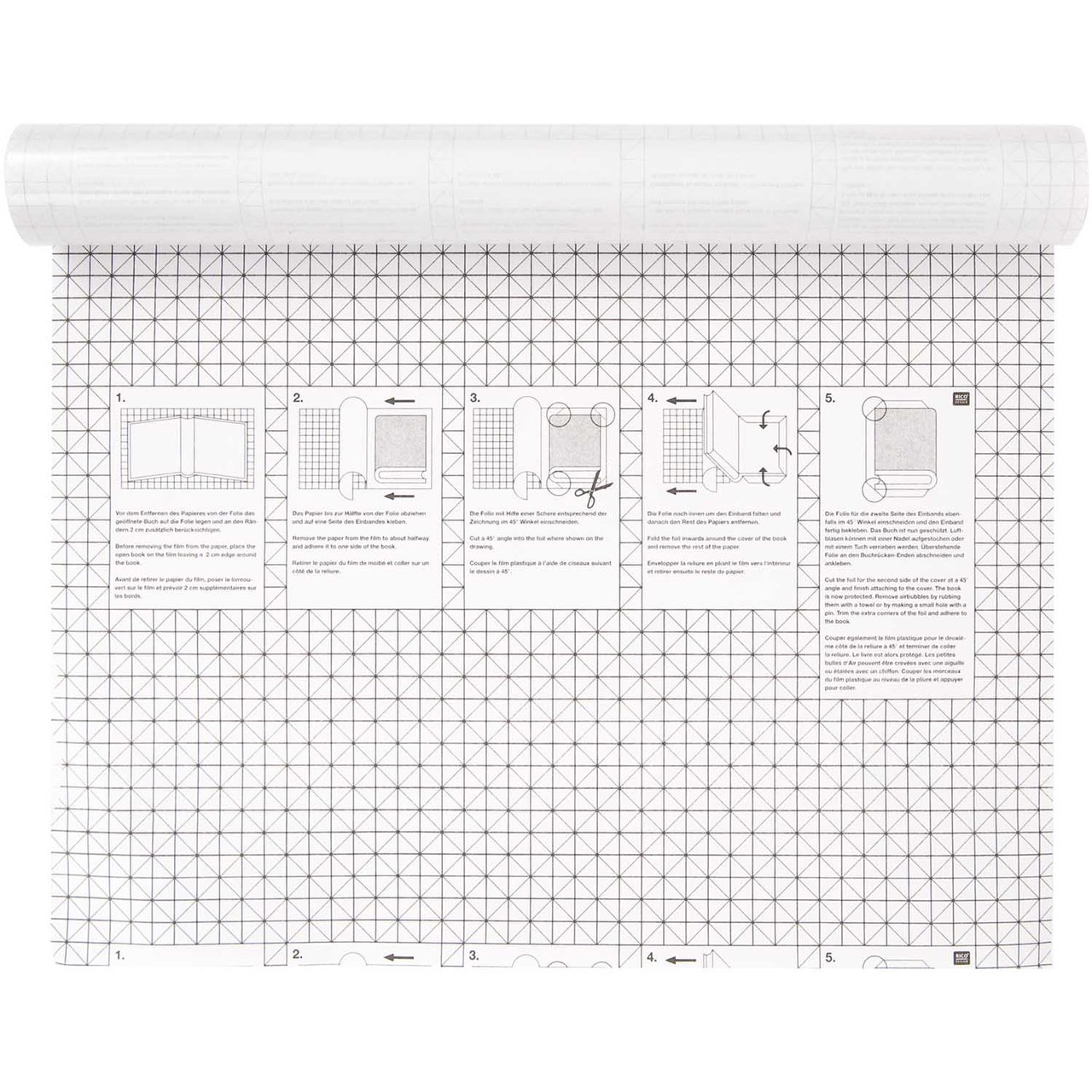 Rico Design Buchfolie transparent selbstklebend 200x45cm