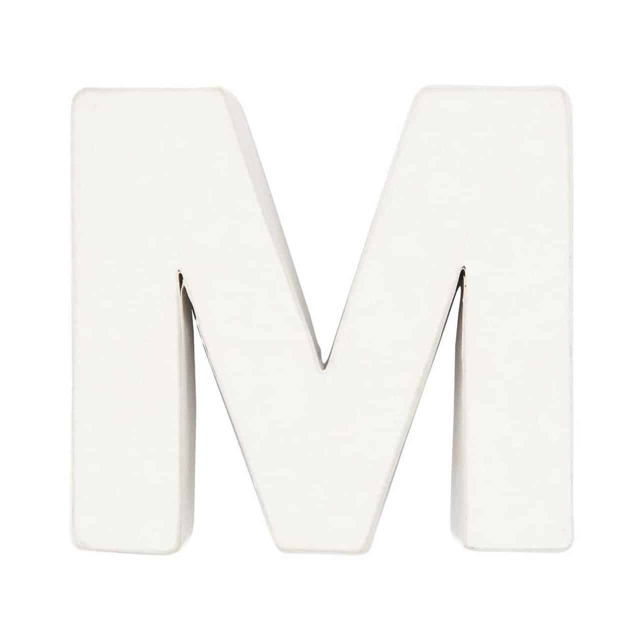 Rico Design 3D Papp-Buchstaben weiß stehend M