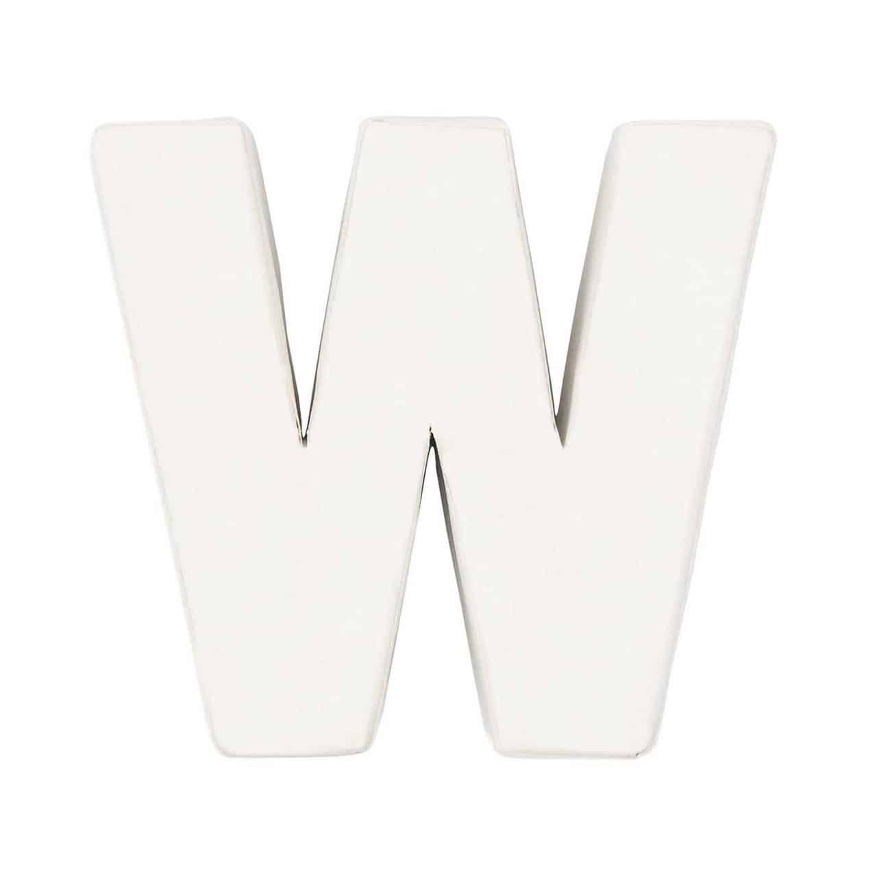Rico Design 3D Papp-Buchstaben weiß stehend W