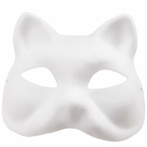 Rico Design Maske Katzengesicht weiß 18x17cm