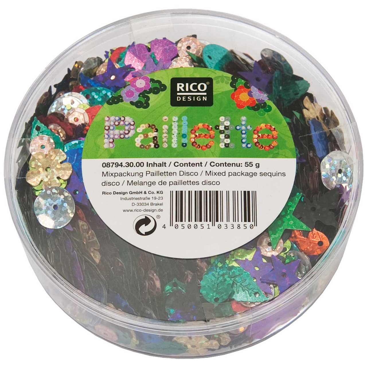 Rico Design Pailletten Mix Disco mehrfarbig 55g