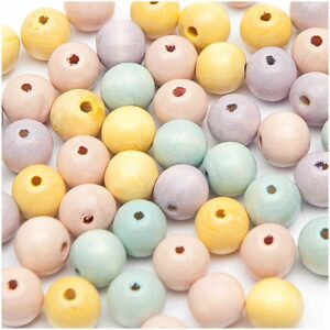 Rico Design Holz-Perlen pastell Mix 6mm 125 Stück