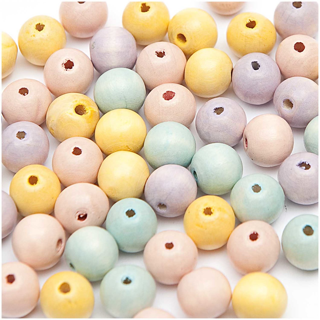 Rico Design Holz-Perlen pastell Mix 8mm 90 Stück