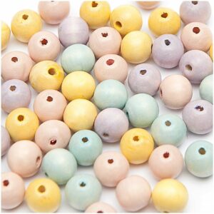 Rico Design Holz-Perlen pastell Mix 12mm 40 Stück