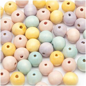 Rico Design Holz-Perlen pastell Mix 14mm 25 Stück