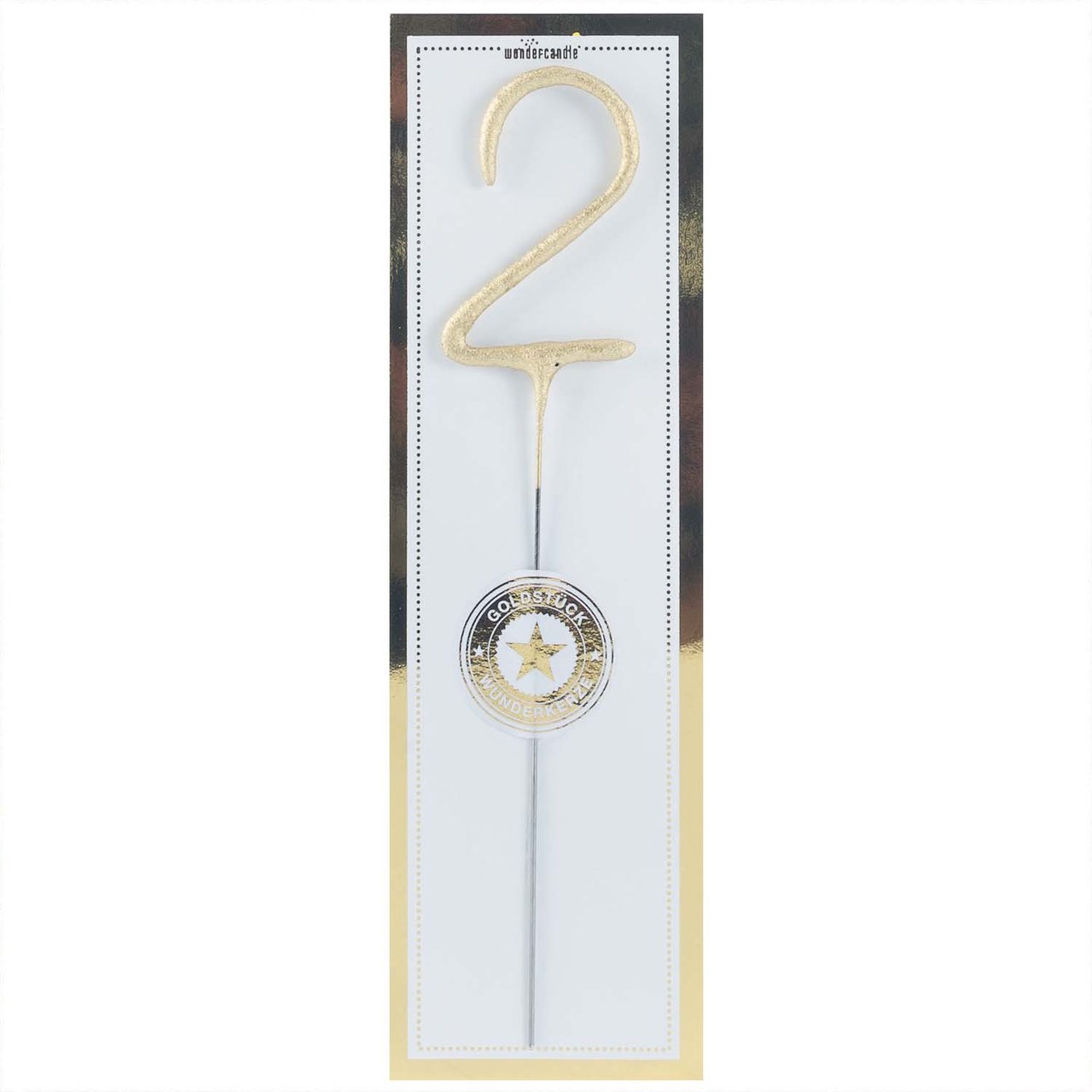 Wondercandle Wunderkerze Zahl classic gold 18cm 2