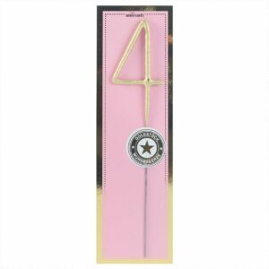 Wondercandle Wunderkerze Zahl classic gold 18cm 4