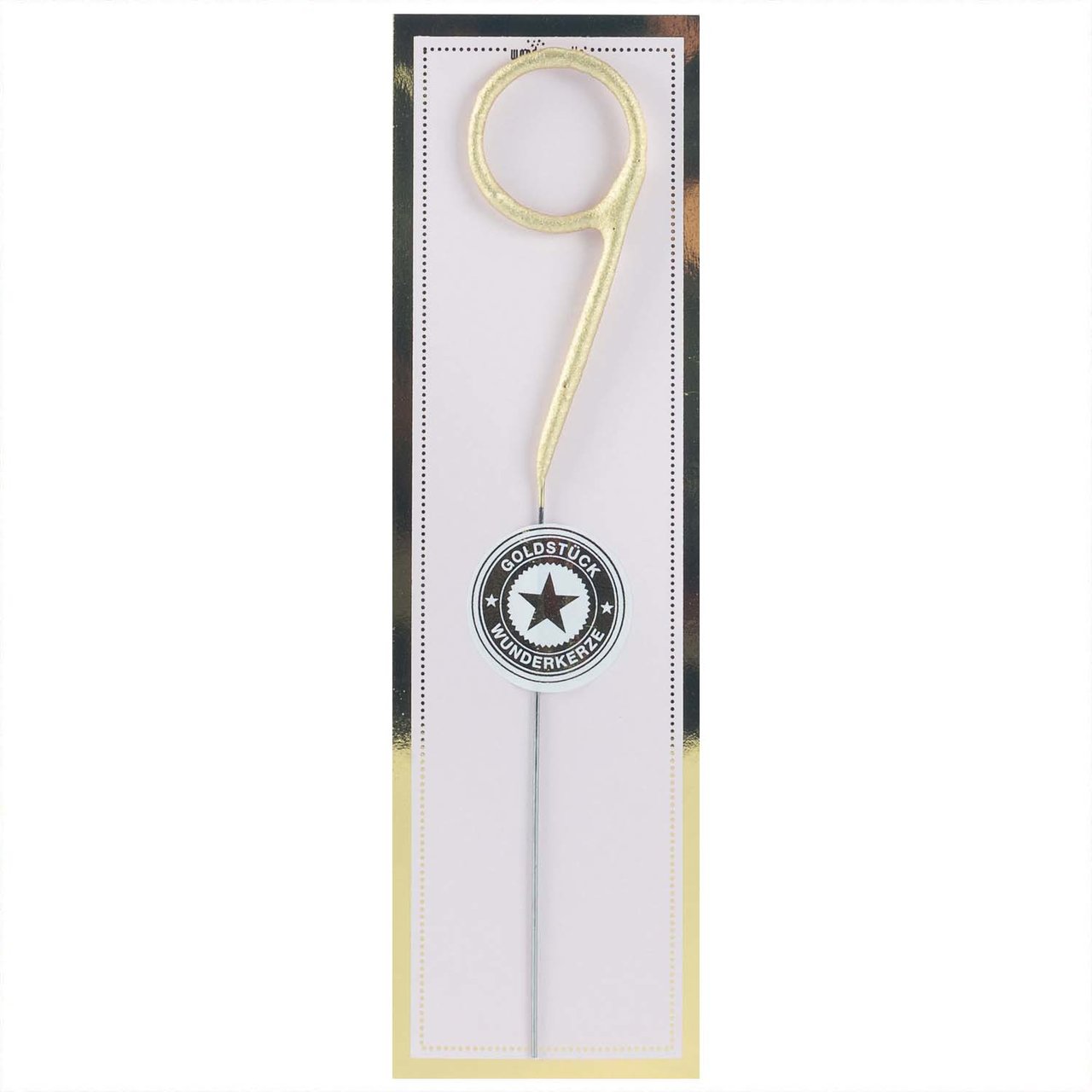 Wondercandle Wunderkerze Zahl classic gold 18cm 9