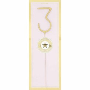 Wondercandle Wunderkerze Giant Zahl gold 30cm 3