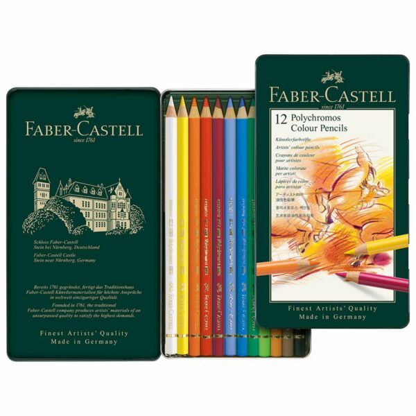 Faber Castell Polychromos Farbstifte Metalletui 12teilig