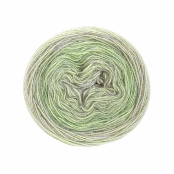 Lana Grossa Ecopuno Dégradé 100g 430m grün-vanille-grau