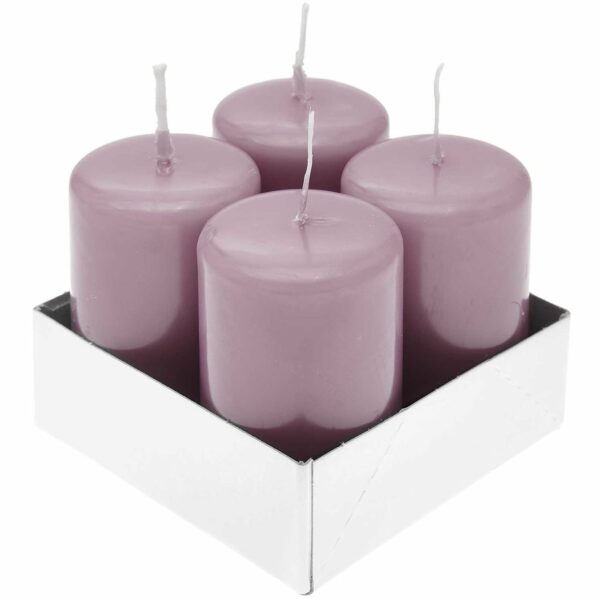 Kopschitz Flachkopfstumpen-Kerzen Set 8x5cm 4 Stück taupe rose