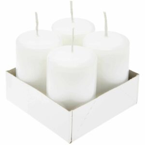 Kopschitz Stumpen-Kerzen 8x5cm 4 Stück weiß