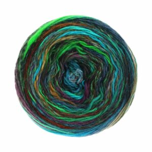 Lana Grossa Colorissimo 100g 300m beige-türkis-rotbraun