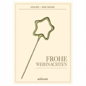 wondercandle Wondercard Mini-Geschenkkarte mit Wunderkerze Frohe Weihnachten
