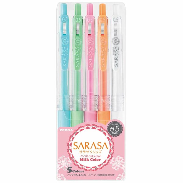 ZEBRA Sarasa Gel-Stifte mit Clip Milk Set 0