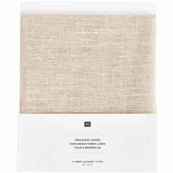 Rico Design Zählstoff Leinen natur 11-fädig 46x46cm