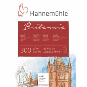 Hahnemühle Aquarellblock Britannia matt 300g/m² 12 Blatt 30x40cm
