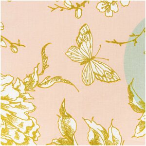 Rico Design Stoff Kirschblüte puder-mint-gold 140cm beschichtet