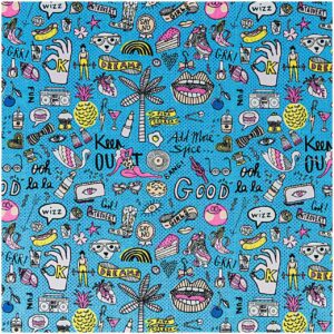 Rico Design Stoff cool Girls blau-neon 140cm